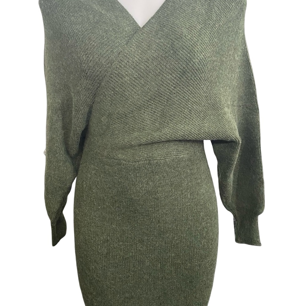 Source Unknown Olive Green Knit Dress